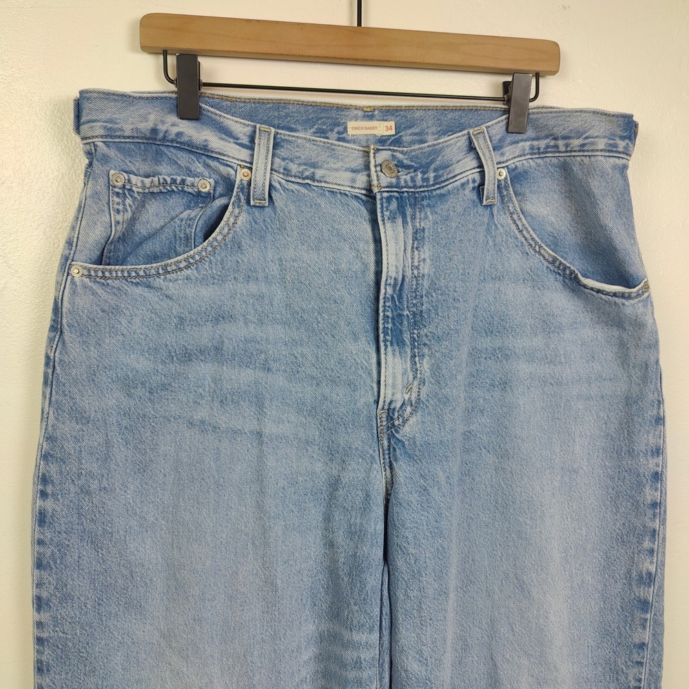 Levi's Cinch Baggy Jeans Womens 34 Light Blue High Rise Wide Leg 90s Streetwear - Picture 3 of 12